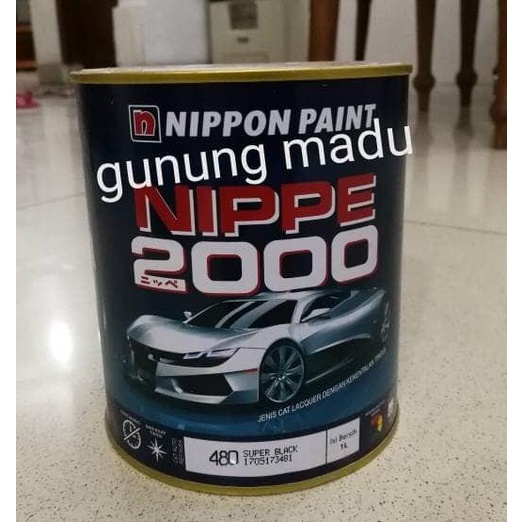 !!!!!!] CAT NIPPE 2000 HITAM DOFF 480D MATT BLACK CAT DUCO KAYU BESI 1LITER KG