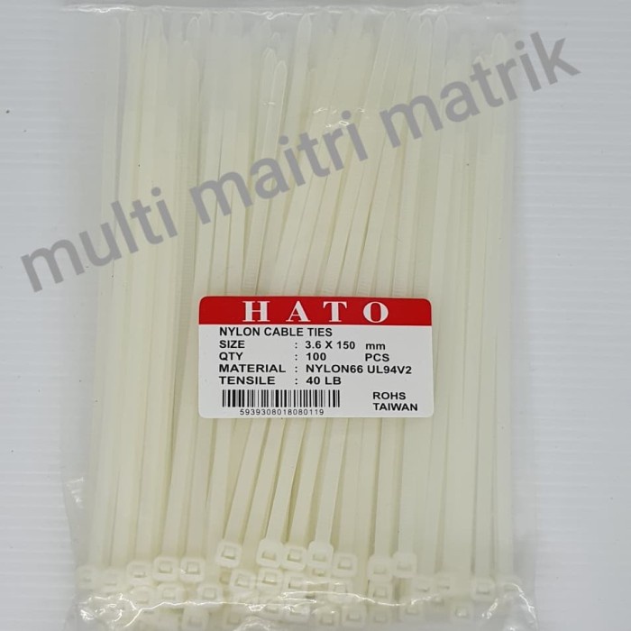 

Kabel ties 15cm x 3,6mm tebal Hato / cable ties / Tali tis pengikat