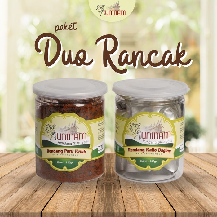 

PAKET RANCAK (RENDANG PARU KRIUK 250GR DAN RENDANG DAGING KALIO 250GR)