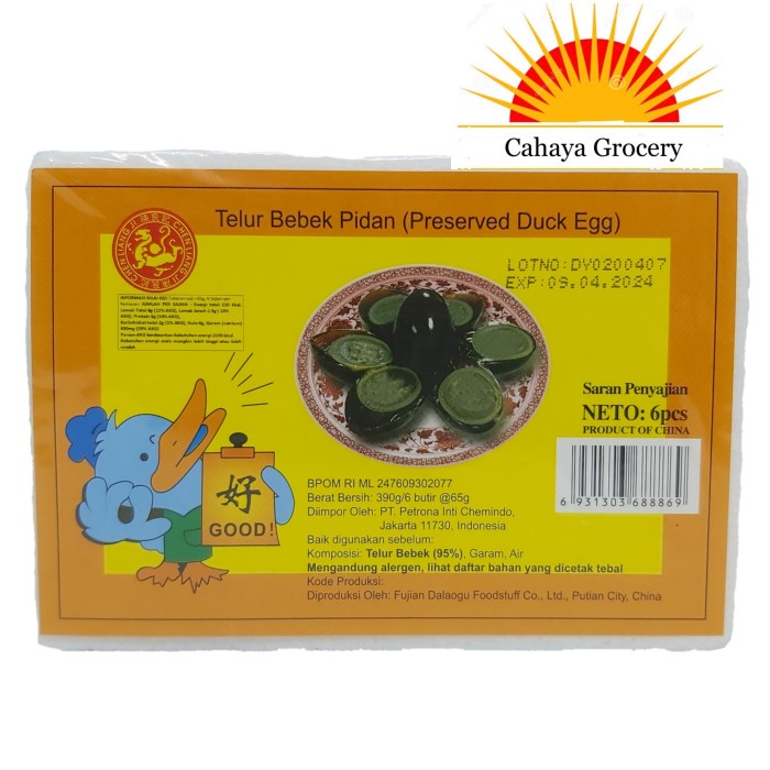 

TELUR BEBEK PIDAN PRESERVED DUCK EGG ISI 6 BUTIR