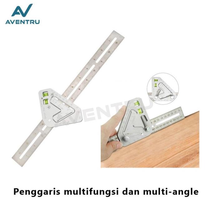 

:<:<:<:<] Penggaris L Sudut Siku Busur Speed Square Waterpass Air Kombinasi Prot