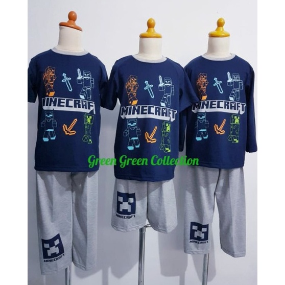 Kirim Sekarang Piyama Minecraft tulisan