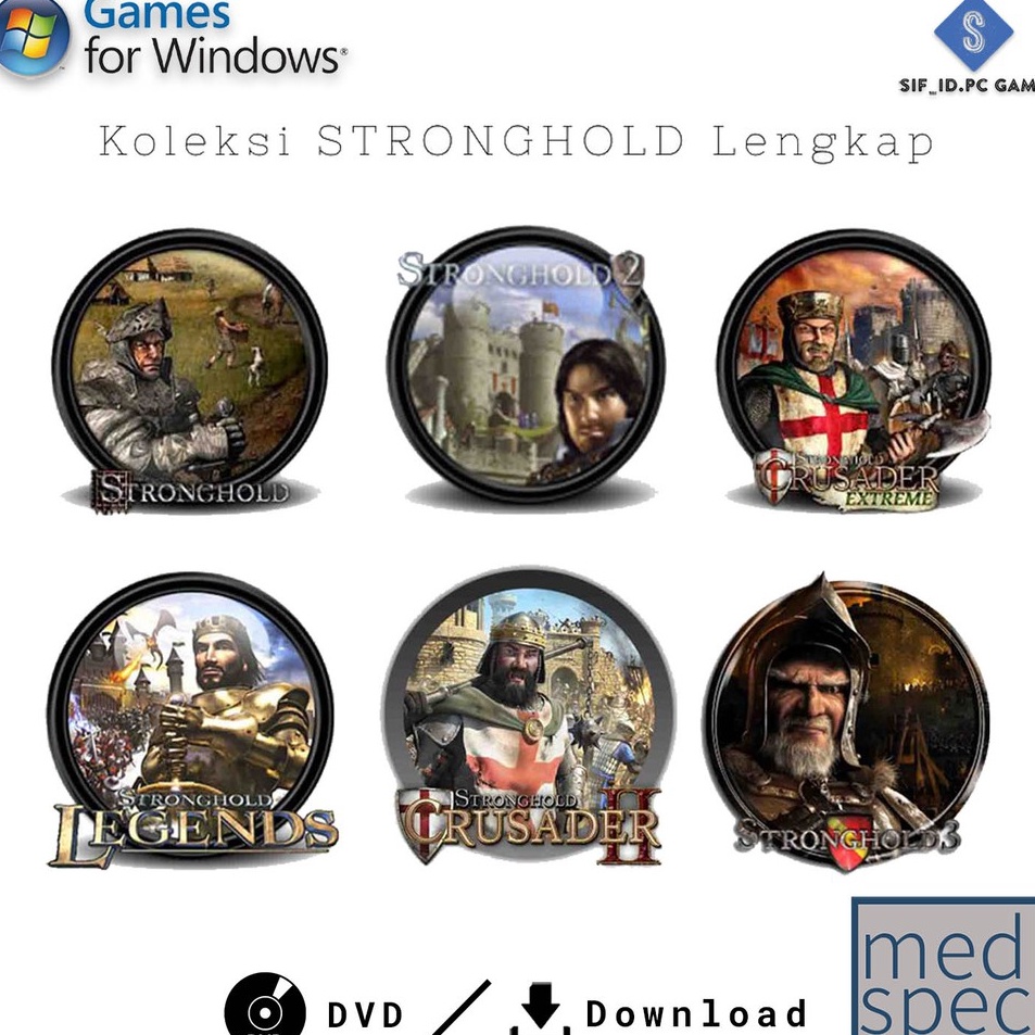 ➢☋★✭ Game PC Koleksi Stronghold Lengkap - Stronghold 1 2 3 - Stronghold Crusader Extreme HD - PC Gam