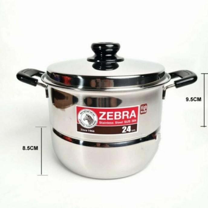 Panci Kukus ZEBRA 24Cm Stainless Steel Steamer Sauce Pot Wisdom 163617