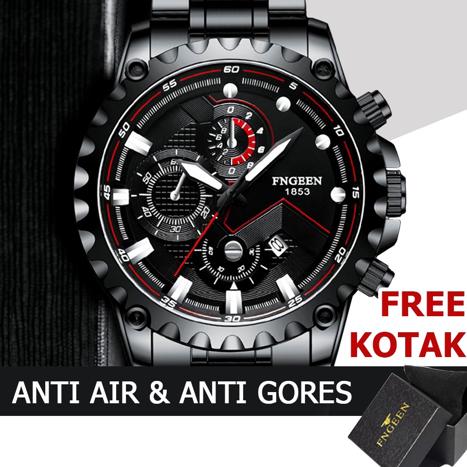 Siap Kirim.. Jam Tangan Pria Fngeen 5757 Original Tahan Air Analog Kalender Army Quartz Anti Air Unt