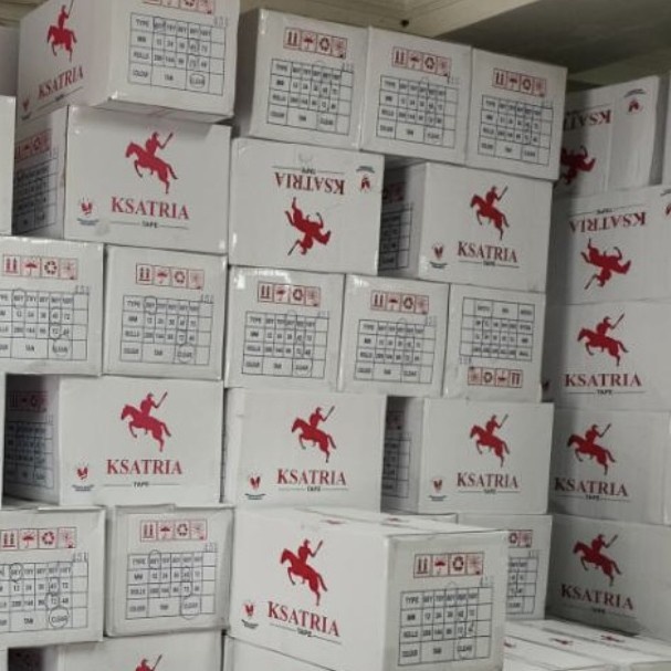 

Lakban Bening Ksatria Premium Tape 100 yard PER DUS 72 roll