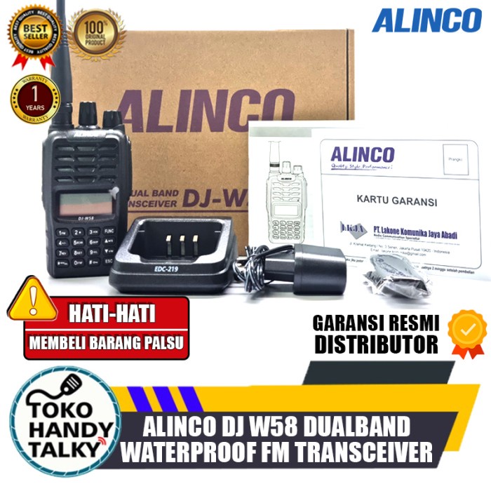 ALINCO DJ W58 DUALBAND WATERPROOF IP67 HT ALINCO DJ W-58 W 58 ORIGINAL