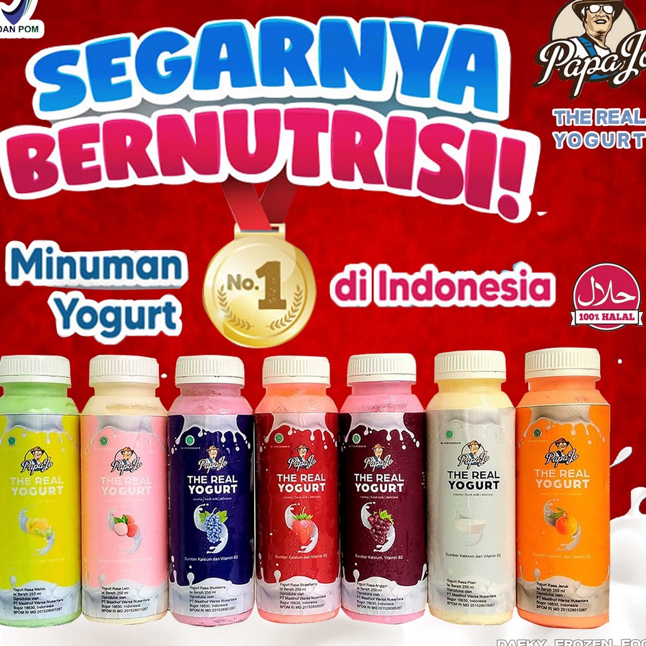 

Ready Stock PapaJo the Real Yogurt 250ml | Minuman Sehat Yougurt buah Creamy Fresh Milk Delicous Yoghurt ALL VARIAN/PCS Cocok untuk Anak & Dewasa Dari 100% Susu Sapi MURNI [BPOM & HALAL] Original Premium High Quality BESTSELLER!! Baru