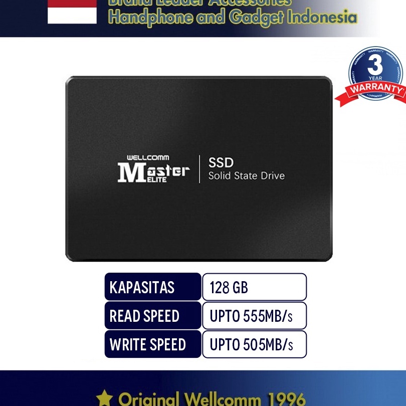 Terbaru Wellcomm ELITE SSD 128 GB SATA III 2.5" / SSD Murah / SSD 128GB