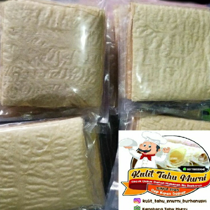 

☍✭✽ ISI 50 KULIT TAHU ukuran 10×10 HALAL MUI Terbatas
