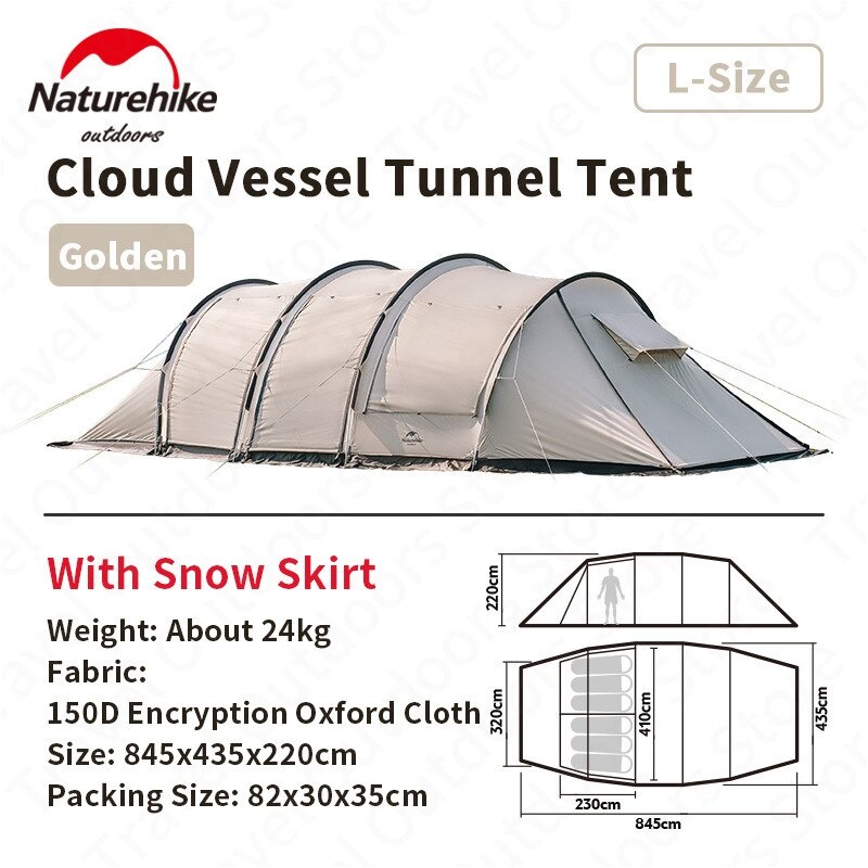 TOKO.PEJALAN TENDA CLOUD VESSEL NATUREHIKE NH20ZP015 (4 FRAME GOLDEN WITH SNOW SKIRT)