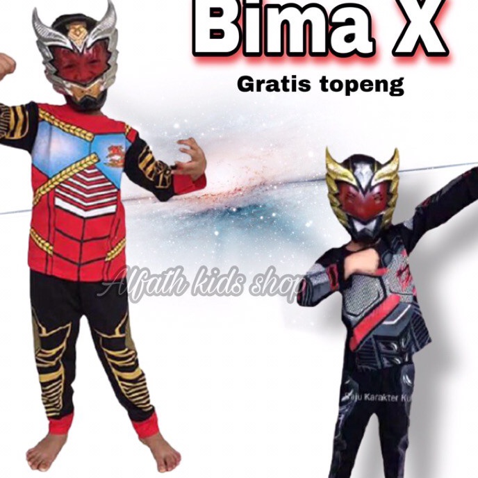 Star Seller BAJU KOSTUM BIMA X ANAK MURAH | KOSTUM SUPERHERO BIMA X GRATIS TOPENG /BIMA.