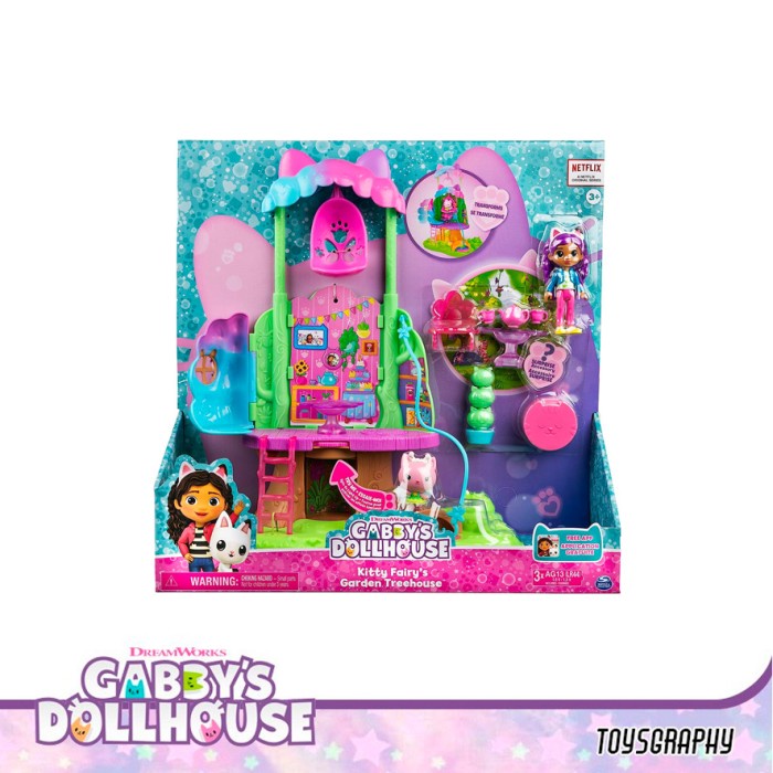 Terlaris Gabby Dollhouse Kitty Fairy Garden Treehouse Rumah Gabby'S Exclusive