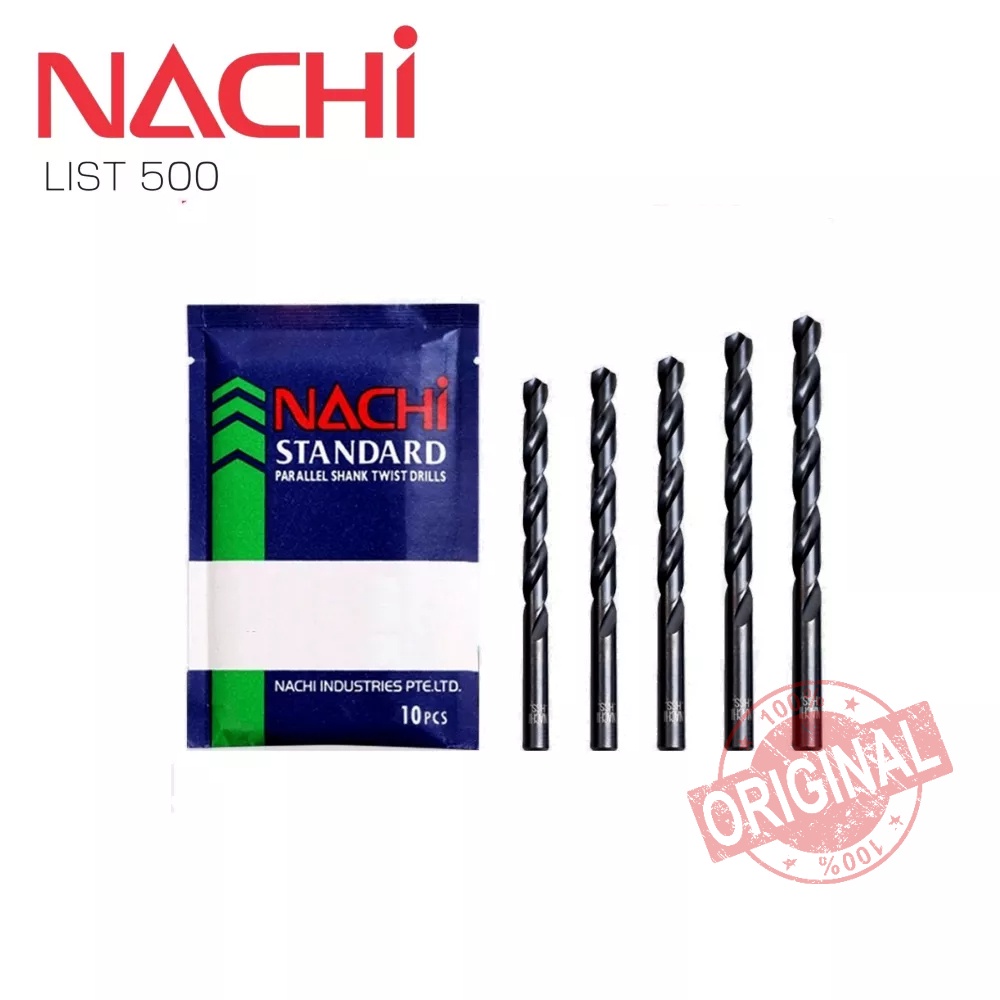 Mata Bor 1 HSS NACHI Set 10pcs Drill Matabor Standar 500 Besi Kayu