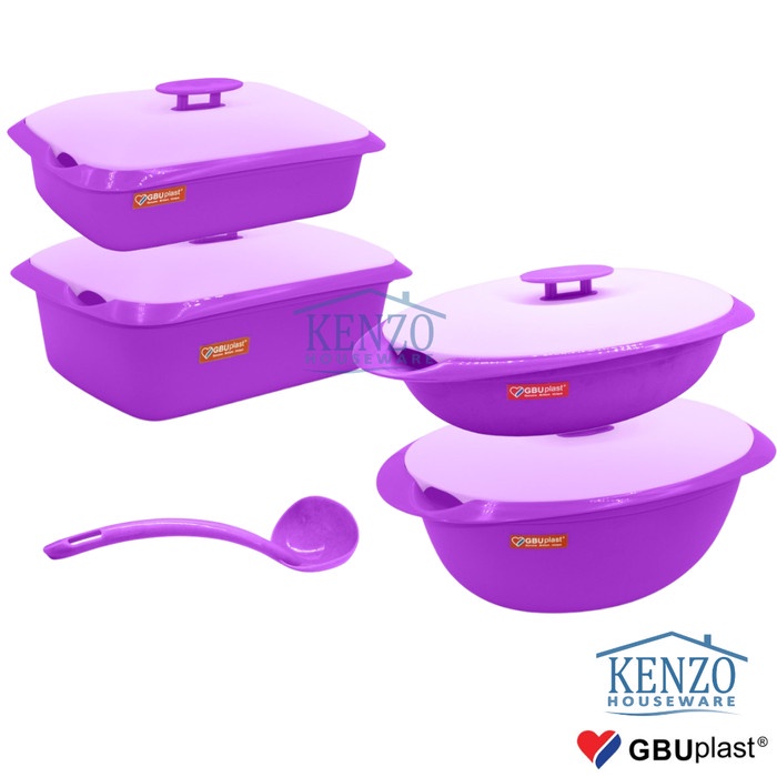 Terlaris Wadah Set Saji Prasmanan Tempat Saji Sayur Lauk Warna Plastik Gbu