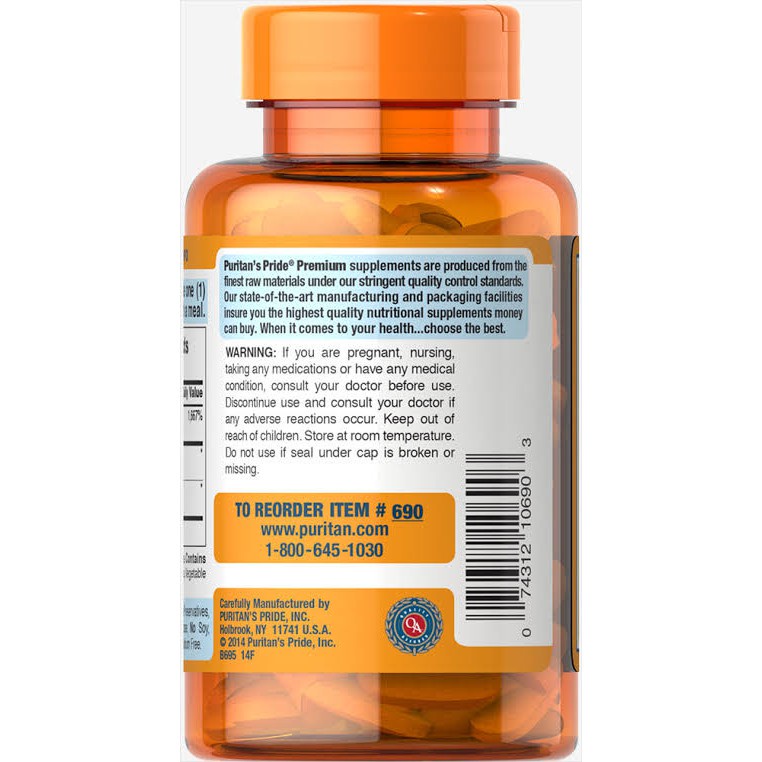 PURITAN PRIDE Vitamin C-1000mg with Bioflavonoids & Wild Rose Hips 100 Caplets - Puritan's Pride USA