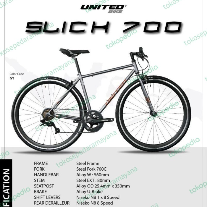 RB road bike fixie united slick 700