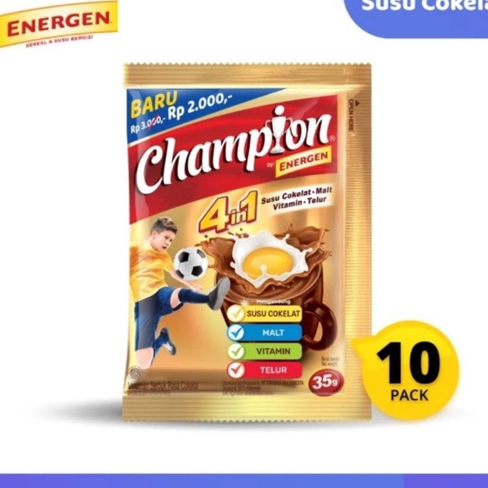 

12.12 FLASH SALE Energen Champion 4 in 1, 30 gram, susu coklat, 10 saset gas !!