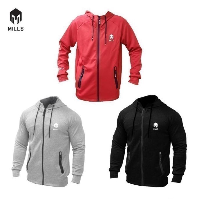 Jaket Olahraga Mills , Style : Sonic Hoodie Jacket , Code : 8002 Black