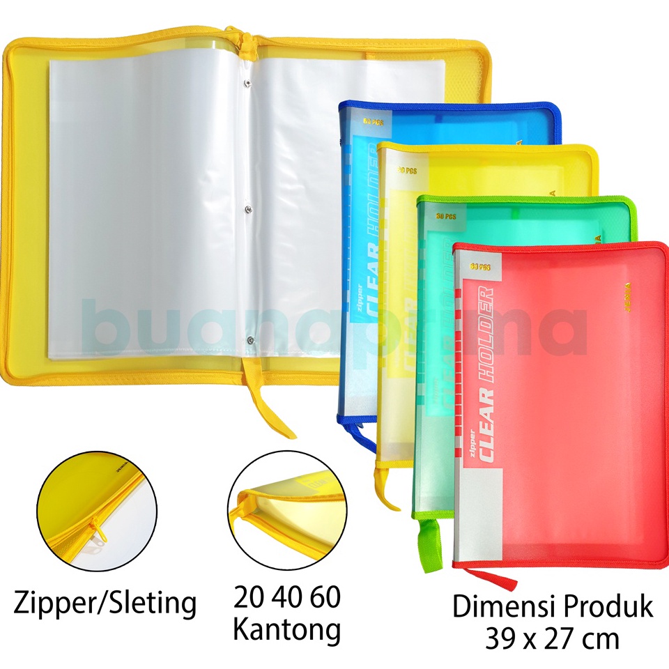 

Map Document Keeper Jenia 20 40 60 Kantong Folio Clear Holder Zipper Display Book Sleting [ART. G7A5]