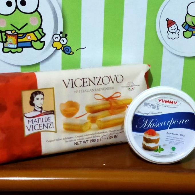 

$+$+$+$+] Paket Vicenzovo Tiramisu lady finger 200g and mascarpone cheese 250gr