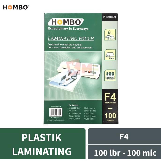 

Plastik Laminating Film Hombo F4 Ukuran Folio 100 Micron