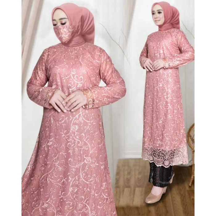 atasan kebaya modern terbaru Atasan tunik kebaya pesta brokat mewah