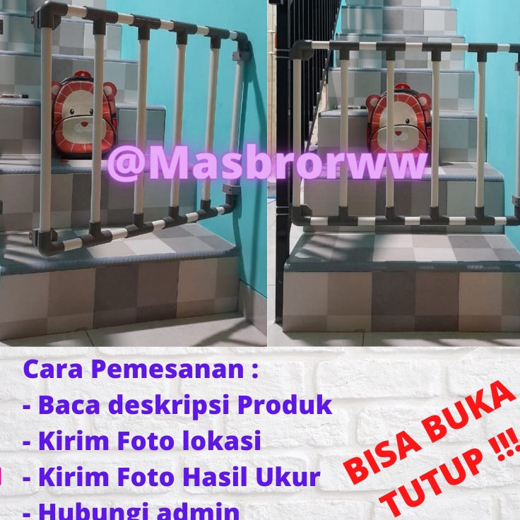 Laris Pagar Bayi Pembatas Pengaman Bermain Baby Fence Safety Gate Pipa Paralon Anak Bayi bisa buka t