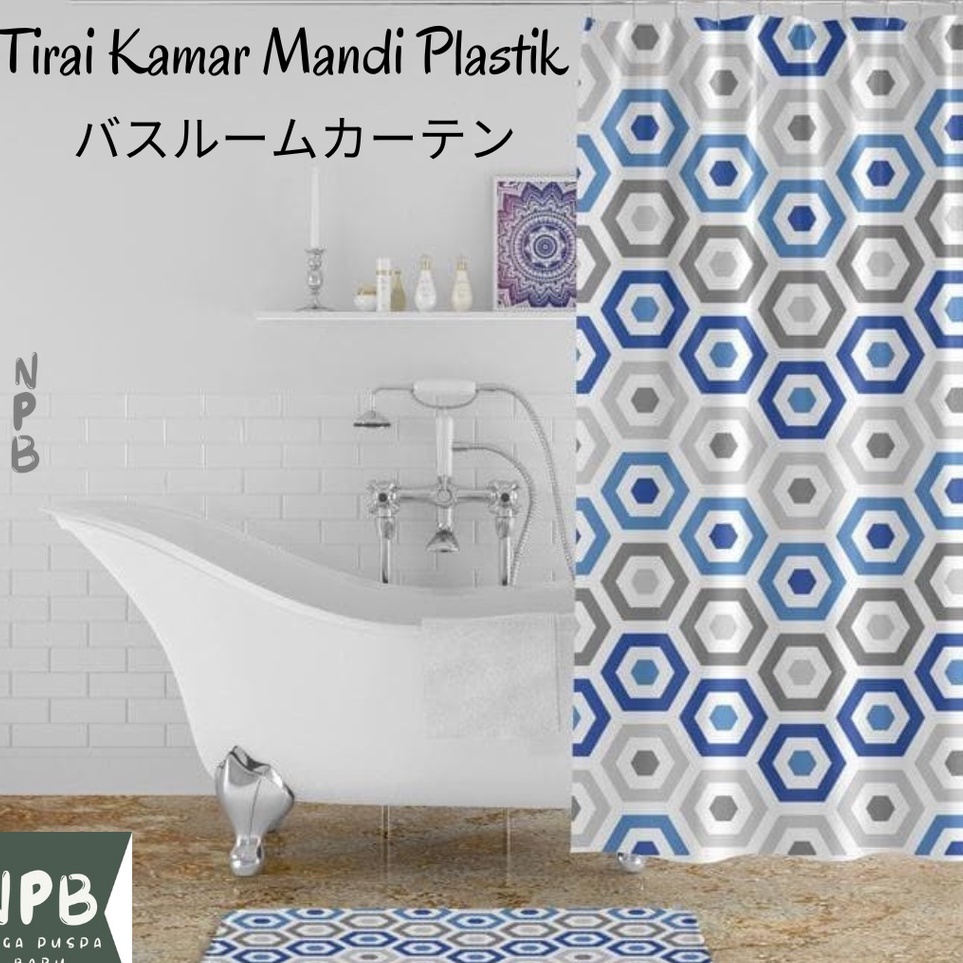➪➽✳✧ Tirai Kamar Mandi Plastik - Gorden Kamar Mandi Murah Banget