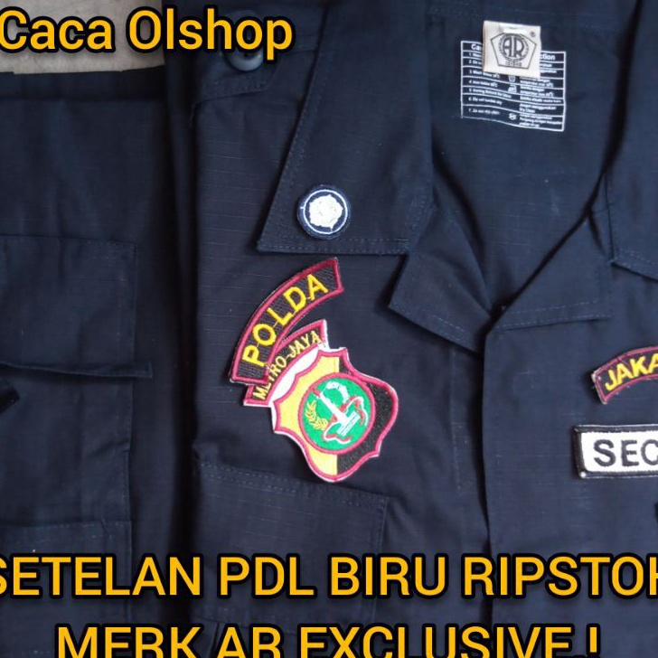 Super Promo 1 STEL SERAGAM SETELAN BAJU PDL MERK AR EXCLUSIVE BIRU HITAM SATPAM DONGKER NAVY SECURIT