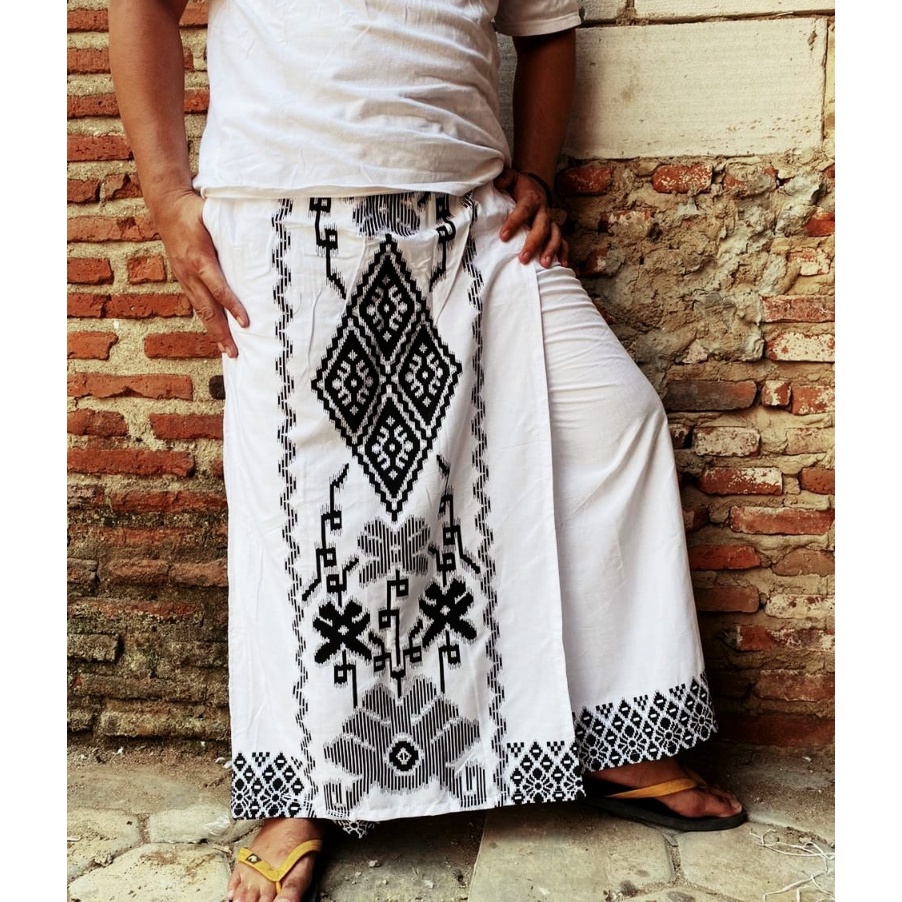 QFQN7488 Dijamin Ori Celana sarung batik dewasa balimun putih | sarung celana batik  | fashion pria 
