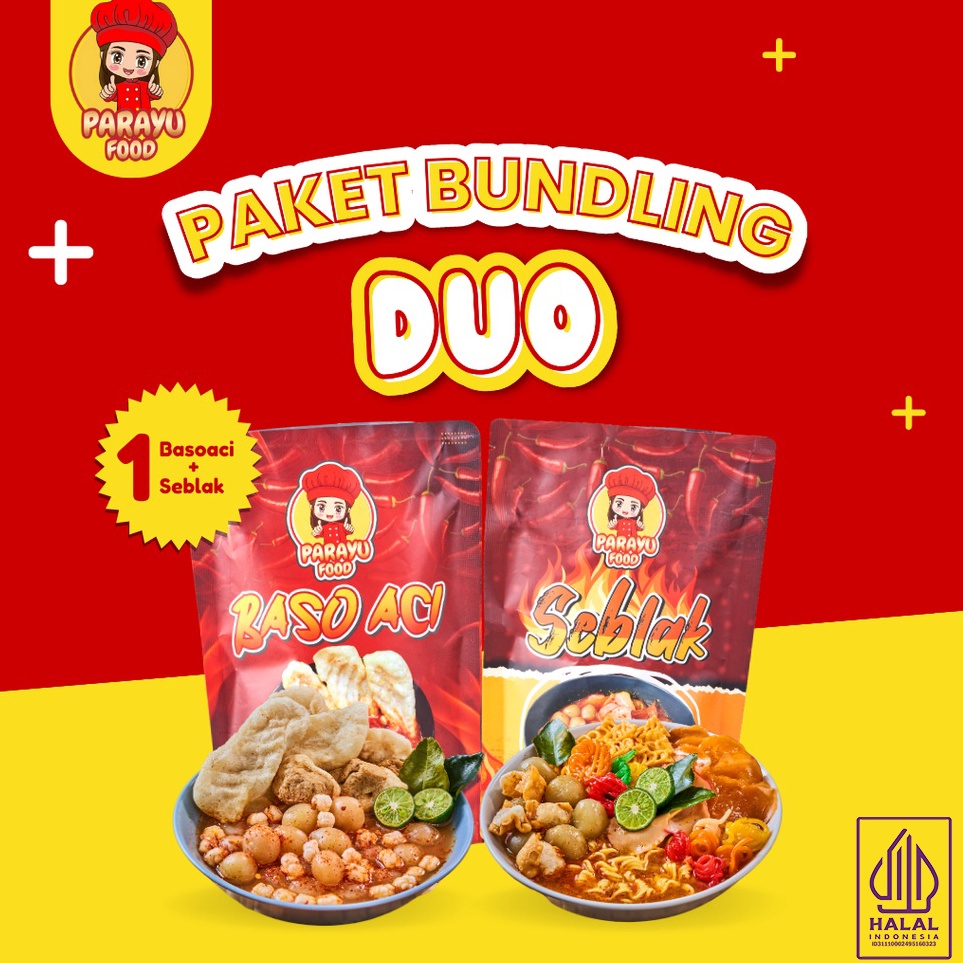 

➟➬✢ Parayu Food Paket Bundling Duo Baso Aci + Seblak khas Gurih Model Terkini