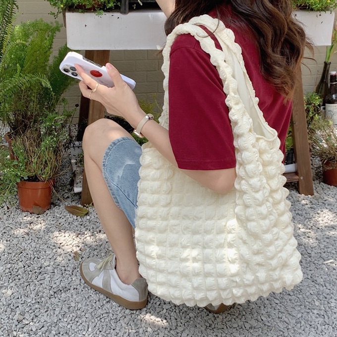 ✨Grosir✨ tas kain kanvas totebag shoulder bag polos wanita korea fashion cantik lucu kekinian aesthe