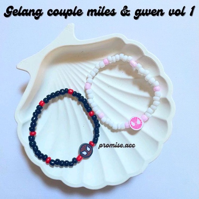 READY STOK Gelang Couple Spiderman Miles & Gwen Beads FREE BOX/Gelang Couple Spiderman Manik manik