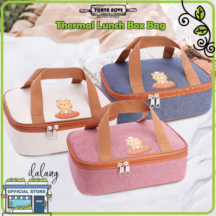 Terlaris Tas Bekal Persegi Lunch Bag Tas Kotak Makan Besar Penahan Panas
