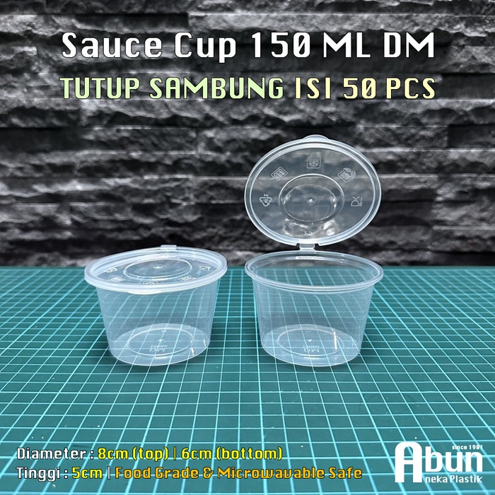 Sauce Cup DM 150ml Tutup Sambung (5oz) Pack 50pcs -2403