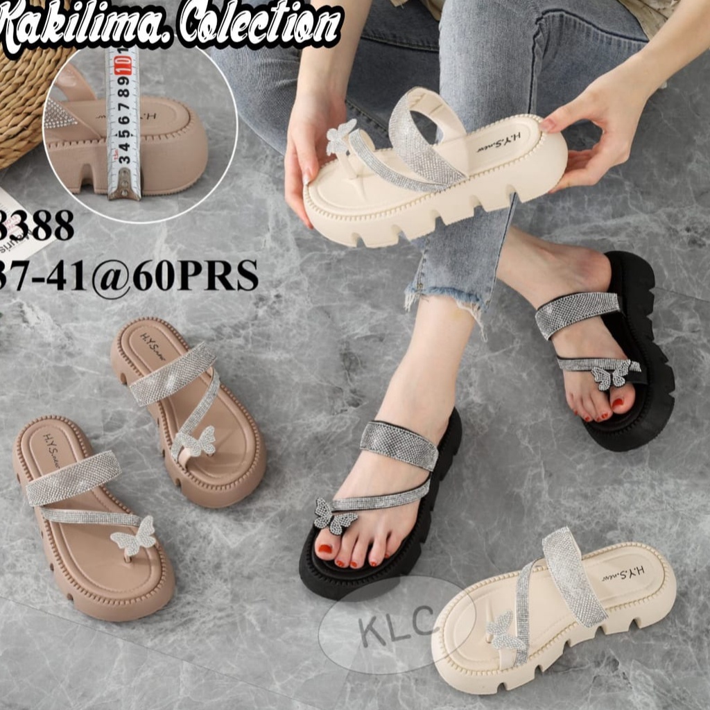 NEW STOCK Sandal wedges wanita sandal gliter perempuan hys8388