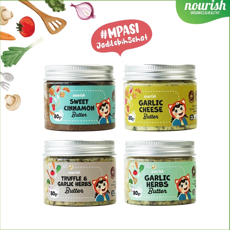 

➬✪✸ Nourish Butter Grass Fed MPASI / BB Booster / Lemak Baik / Butter Garlic / Butter Garlic Cheese / Butter Truffle / Butter Cinnamon Model Baru