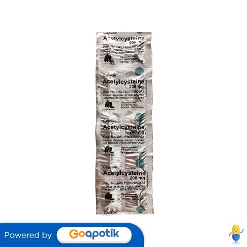 ACETYLCYSTEINE INDOFARMA 200 MG STRIP 10 KAPSUL