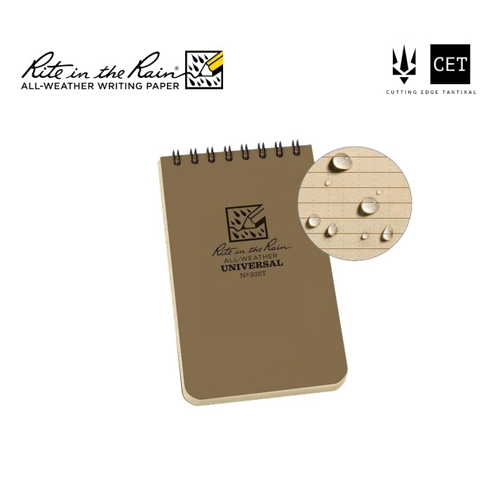 

Terlaris Rite In The Rain 935T Top-Spiral 3X5" Notebook Buku Tahan Air - Tan