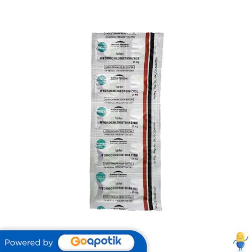 HYDROCHLOROTHIAZIDE KIMIA FARMA 25 MG STRIP 10 TABLET
