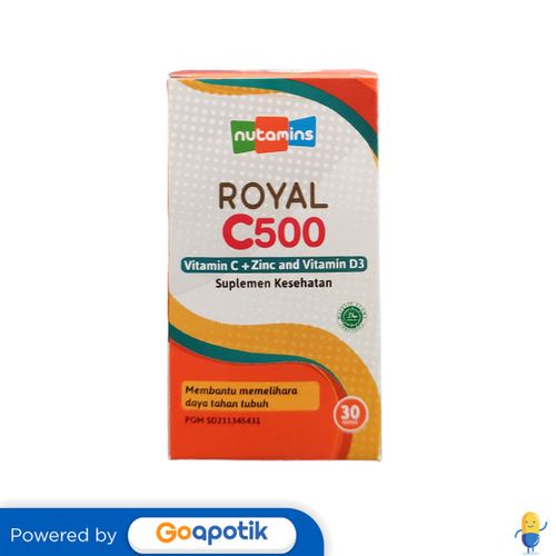 Nutamins Royal C500 Vit C+Zinc+D3 Botol 30 Tablet
