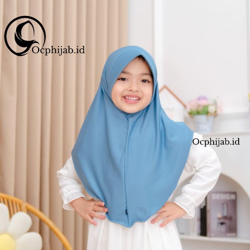 Hijab Bergo Pinguin Anak Umur 4-10 Tahun |Kerudung Anak Jersey Premium Polos |Jilbab Instan Harian A