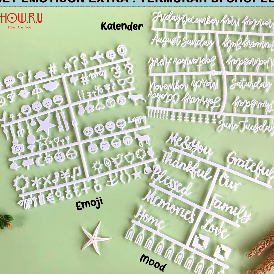 

WWVR0842 Terlaku.../ HOW.R.U | 2-5cm - Huruf Tambahan untuk Letter Board / Papan Nama Bayi / Menu Cafe / Properti Foto