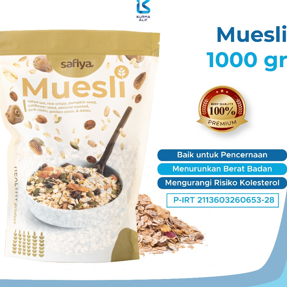 

✨Terbaru✨ Muesli Oatmeal Mix Dried Fruit Safiya 1 Kg - Sereal Sarapan Makanan Sehat Original Premium buruan