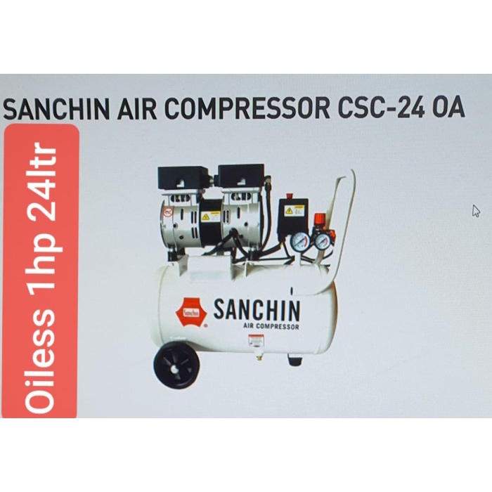 Terlaris Sanchin Tasco 1 Hp 24 Liter Oilless Air Compressor Kompresor Angin Tan