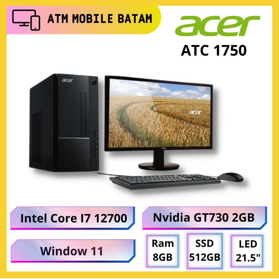 ACER PC DESKTOP TC-1750 i7-12700 8GB 512GB NVIDIA GT730 21,5" WIN11