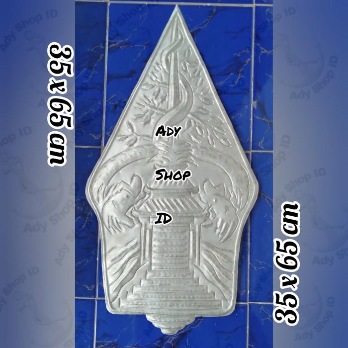 ornamen pagar besi aksesoris gunungan wayang ukuran 35x65cm dua sisi Best Seller