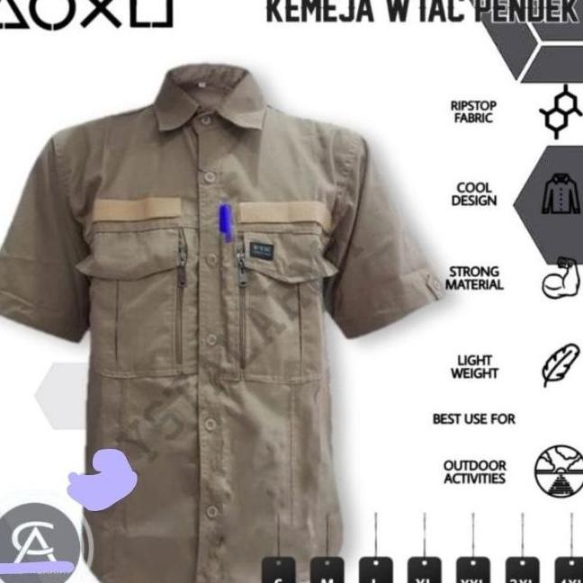 Kemeja Hem Pria Lengan Pendek Gunung Baju Polos Dewasa Lapangan Pdl