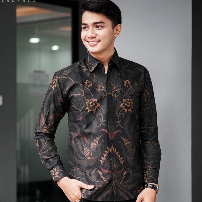 Discount Laskala Premium Batik Slimfit Haikal Hitam K08A306